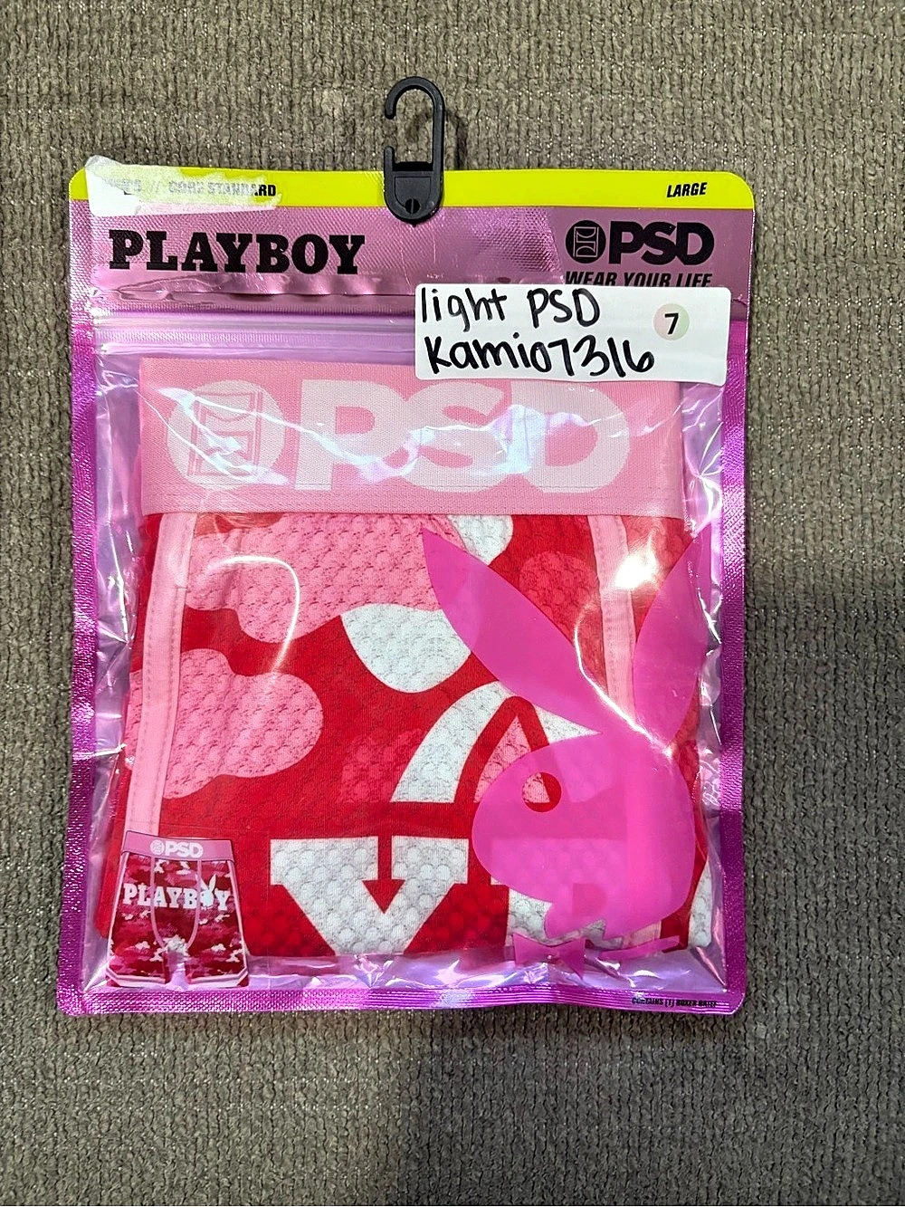 PSD PB LOVE CAMO Men's Boxer Briefs Pink & Red Size Large NWT